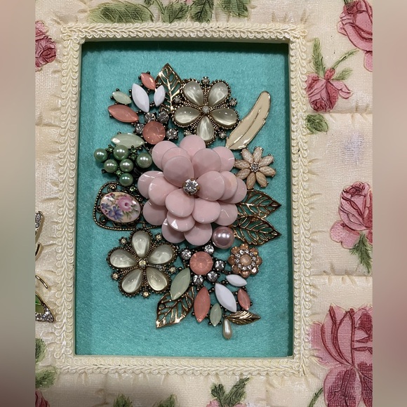 ORIGINAL JEWELRY ART COLLAGE. UNIQUE HANDMADE OOAK GIFT π HOME DECOR - Picture 3 of 11